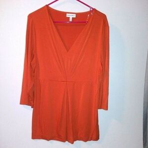Fashion Bug Tunic Top coral stretch pullover XL